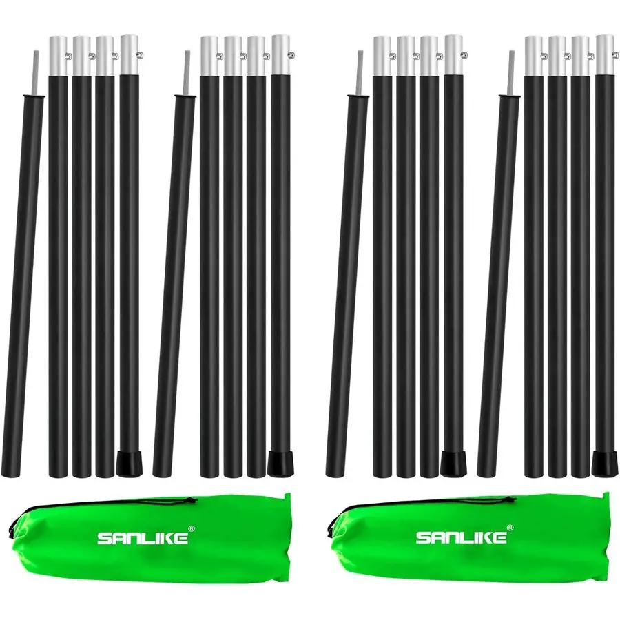 

Aluminum Tent Poles for Tarp 75in Collapsible Poles for Awnings, Canopy, Rain Fly, Shelter 4 Sets5 Sections
