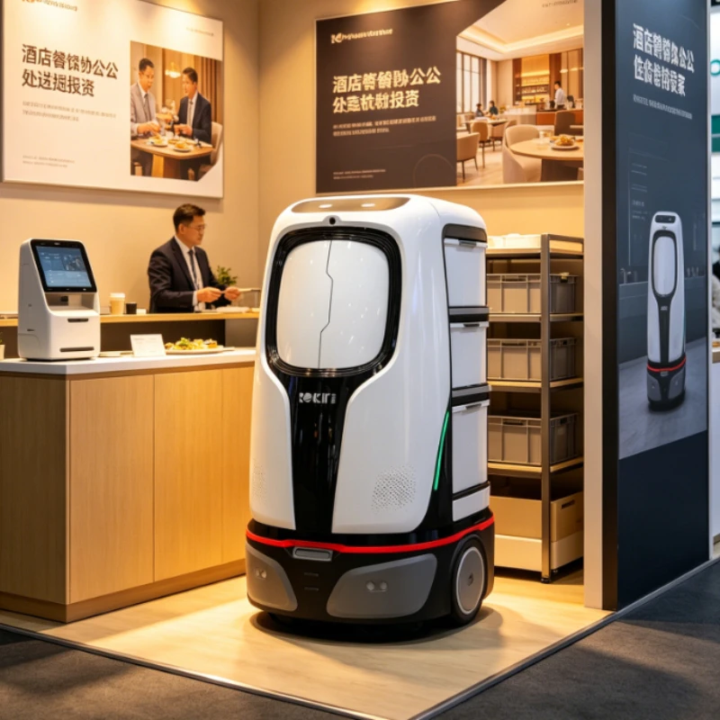 Customized Intelligent Hotel Guide Robot with App-Controlled Auto Charging 8-hour Runtime Cruise Advertising Function