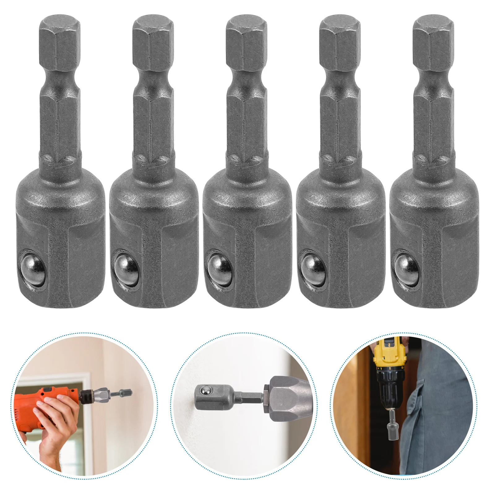 

10Pcs Square Socket Adapter Shank Impact Conversion for Power Drill Bit Extensions Nut Adapter Power Drill Bit Extensions