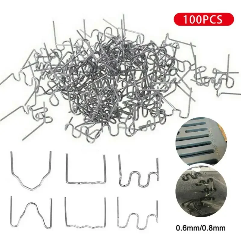 100PCS 0.6/0.8mm Hot Stapler Staples For Car Bumper Hot Stapler Welding Soldering Tools Plastic Welder Automotive Repair Kit