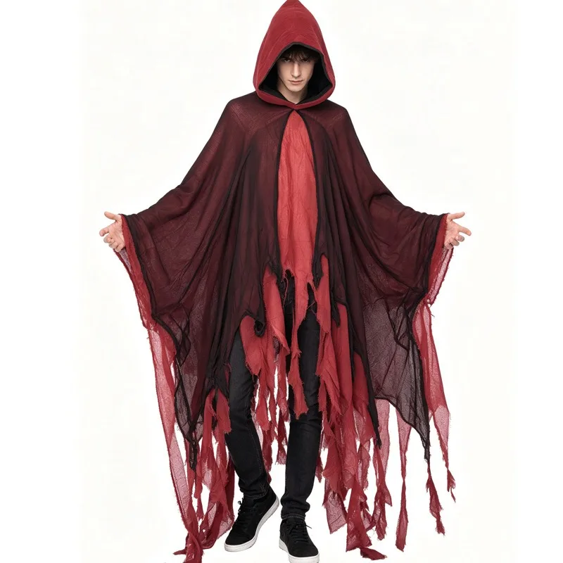 Wizard Cloak Grim Reaper Costume Halloween Cosplay Performance Outfit For Party Stage Show Dress Up Supplies