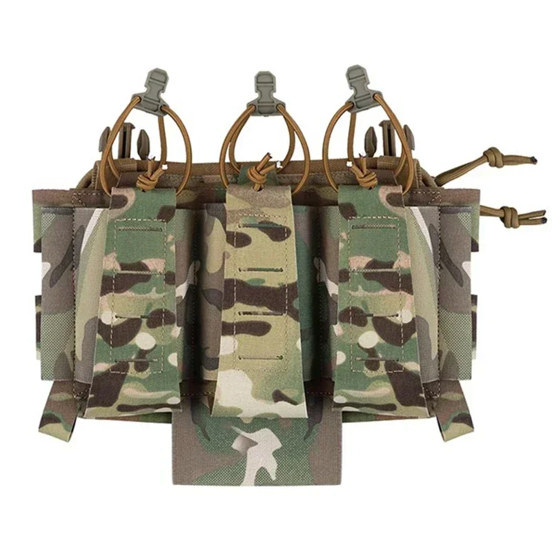 ERQYGRA Tactical Pouch 5.56mm Elastic Triple Magazine Airsoft Mag Hunting Equipment Molle System Shooting Paintball Accessories