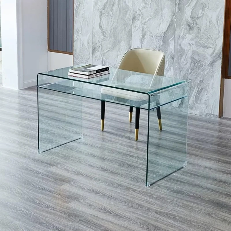 

Modern minimalist villa bedroom dresser with storage hotel cheap transparent glass desk furniture