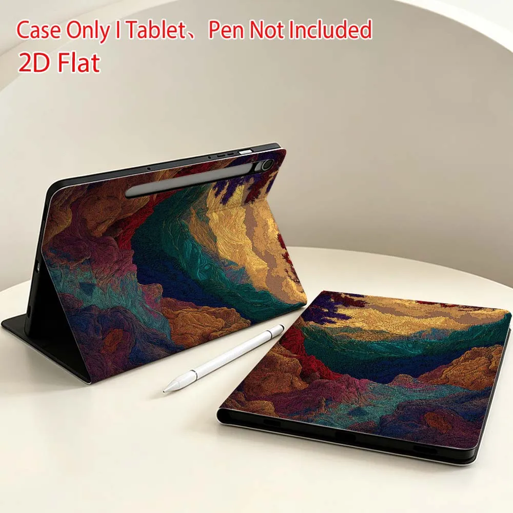 Moon Mountain Texture Soft For Samsung Galaxy Tab S11 S10 S9 S8 S7 S6 A9 A8 A11 Lite FE Plus Pen Tray Tablet Case