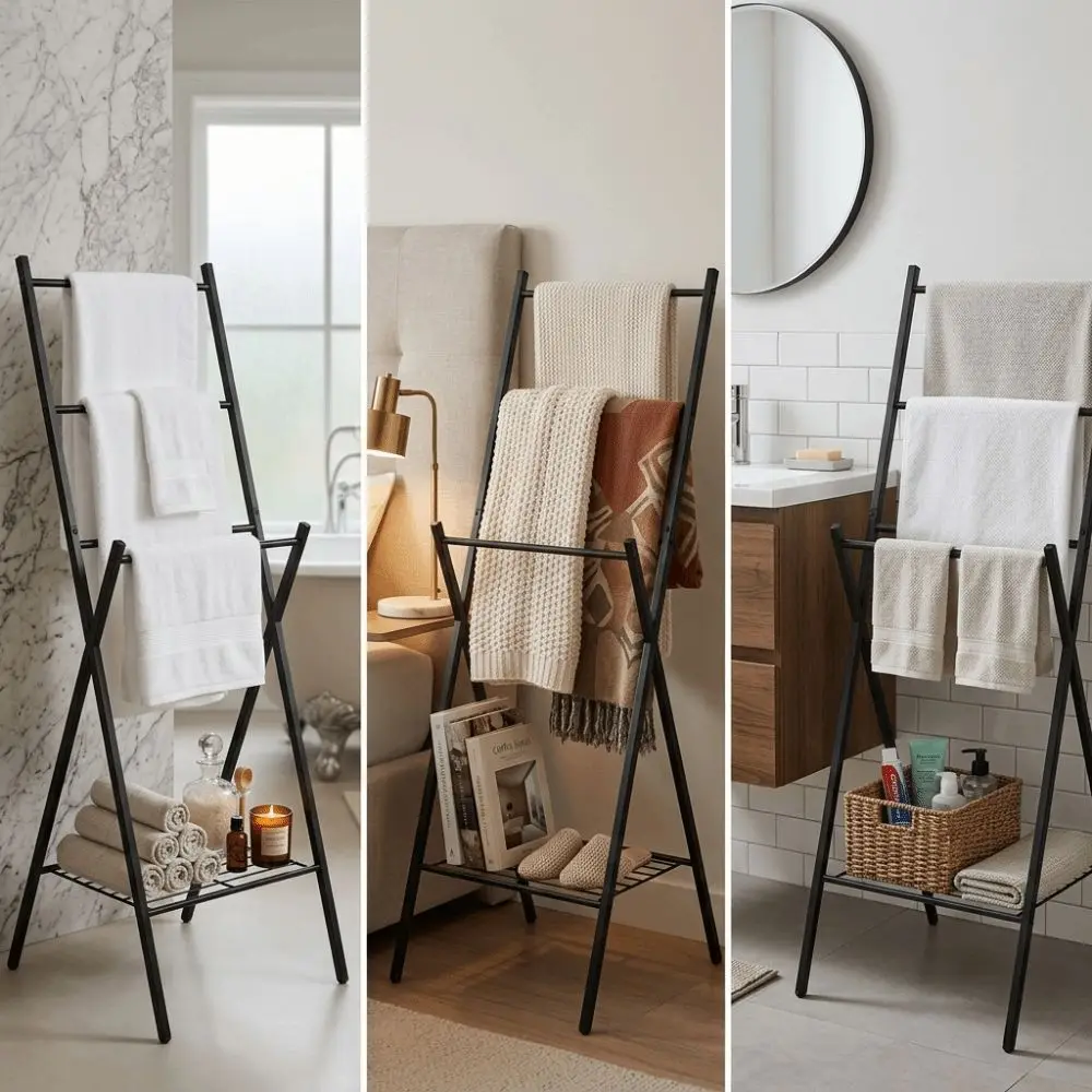 Foldable Structure Foldable Towel Drying Rack Multi-rod Design Space Saving Multi-purpose Storage Organizer Large Capacity
