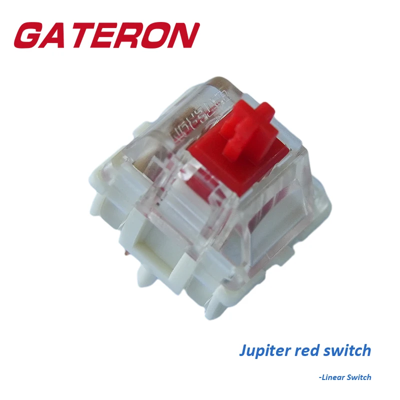 Image of GATERON Jupiter-Schalter, rot, linear, 5-polig, vorgeschmiert, SMD, RGB, LED, maßgeschneidert, DIY, Hot-Swap, mechanische Tastatur, Gaming, Büro