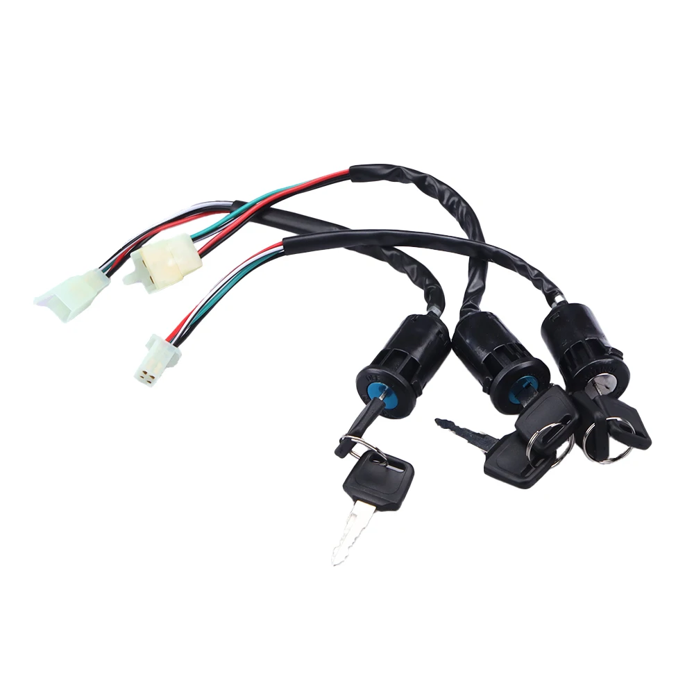 2 Wires/4 Wires Ignition Switch with 2 Keys On-Off Lock For Electrical Scooter ATV Motorcycle Motorbike ATV Quad Dirt Bike Parts