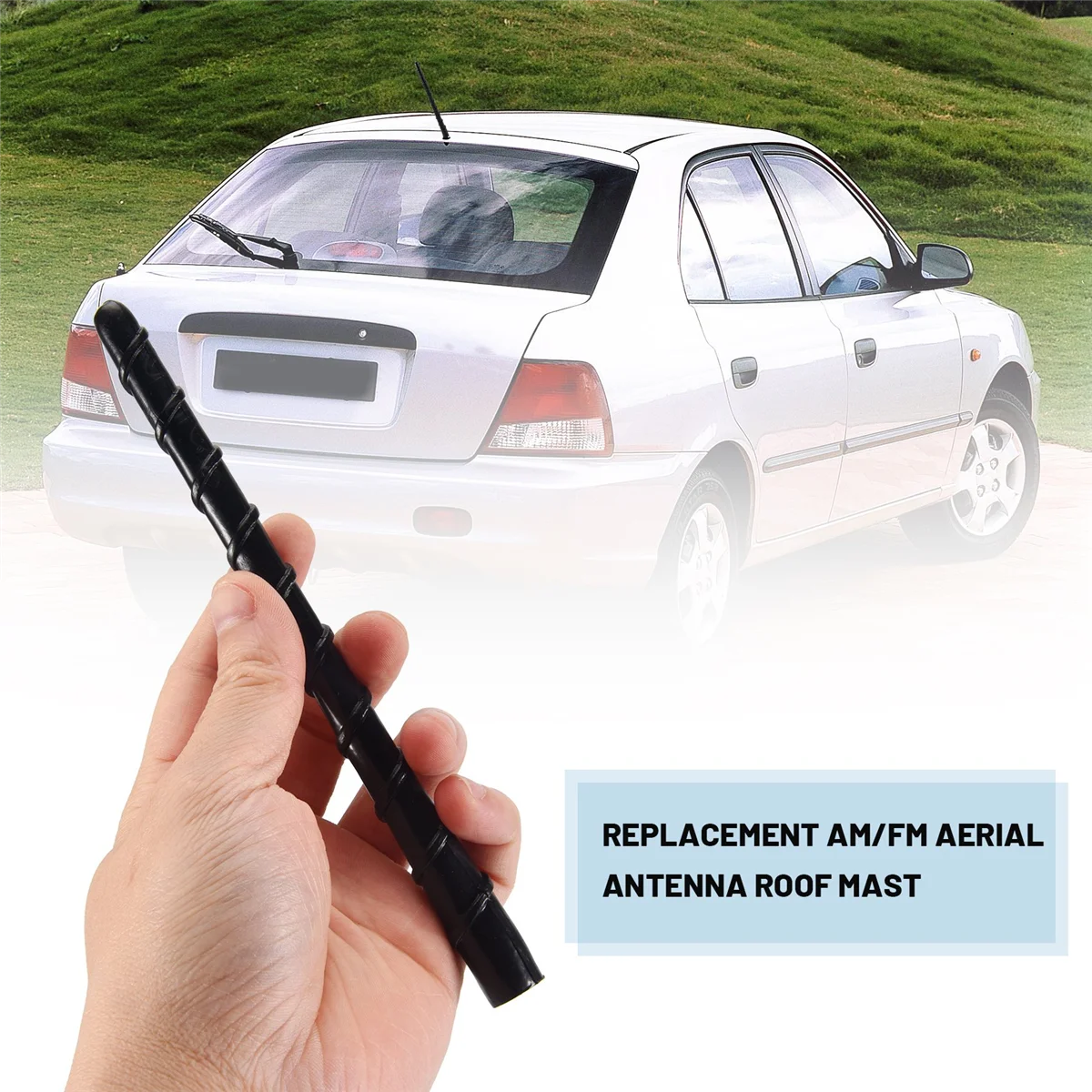 Poste de antena de techo AM / FM para Hyundai Accent para Elantra Tucson Santa Fe Kia Forte Rio Soul Sorento Sportage 2000-2017 Nuevo—L49A