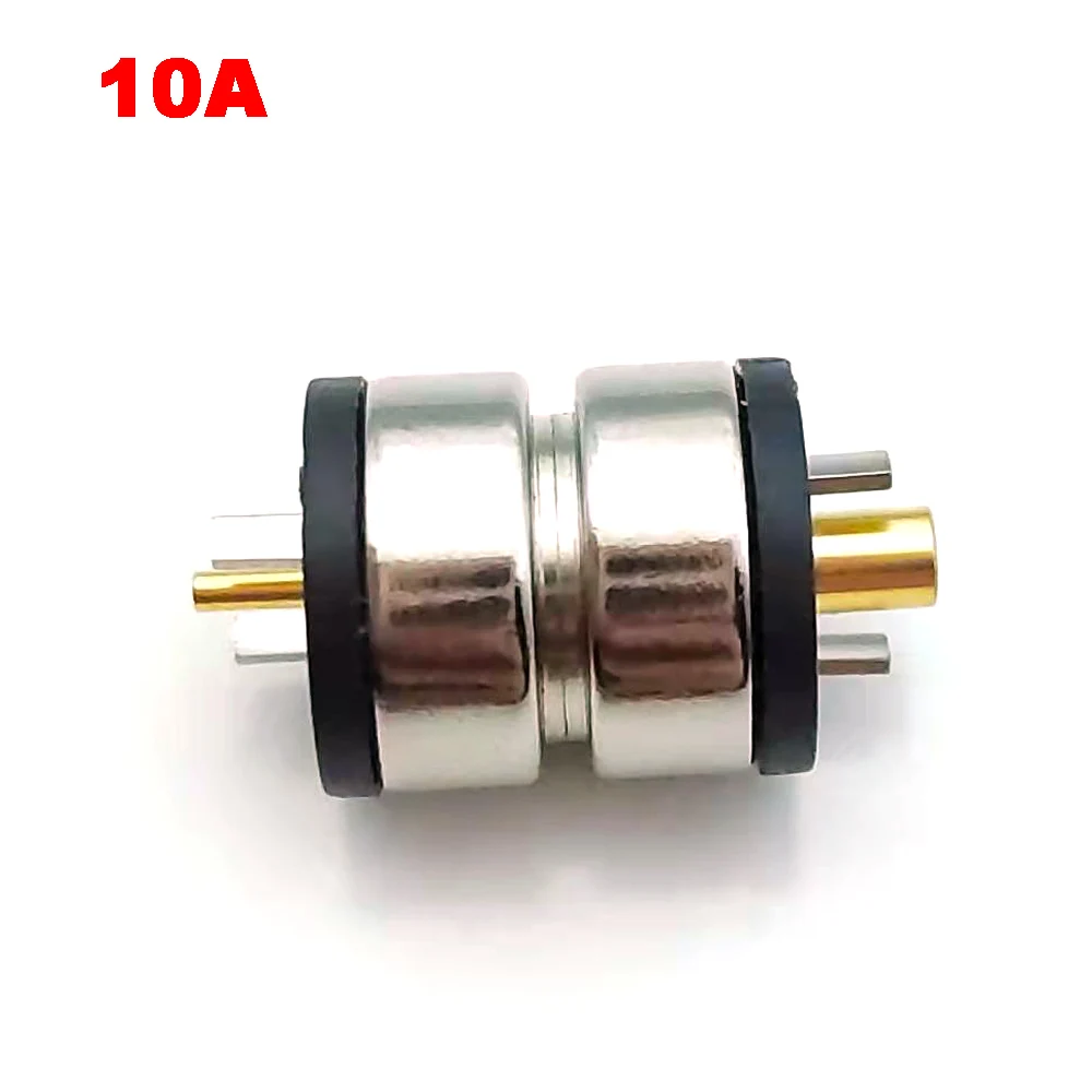 10mm Round 10A High Current Magnet Suction Spring Pogo Pin Connector Male Female Probe DC Power Charging Magnetic Connector
