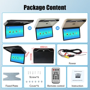 Mp5, 19 inch car ceiling monitor, LCD, Flip Down screen, air multimedia, video, ceiling, ceiling assembly, integrated FM transmitter 10 Main Sales Monitor 19 inch - №5