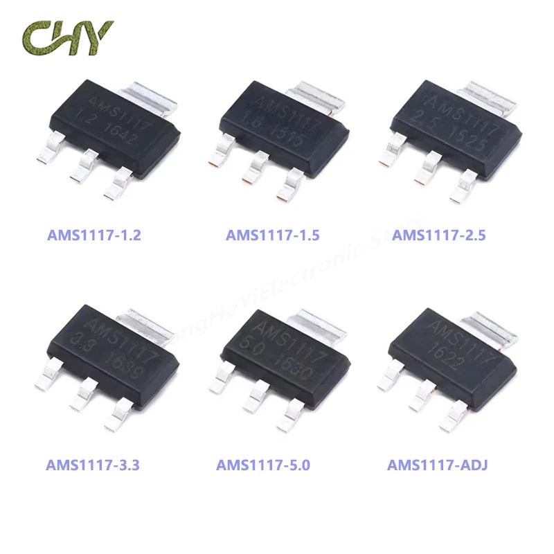 20/50/Pcs/Lot AMS1117 3V3 AMS1117-1.2/1.5 /1.8 /2.5 /3.3 /5.0 AMS1117-ADJ SOT223 Step-Down IC Linear Regulator