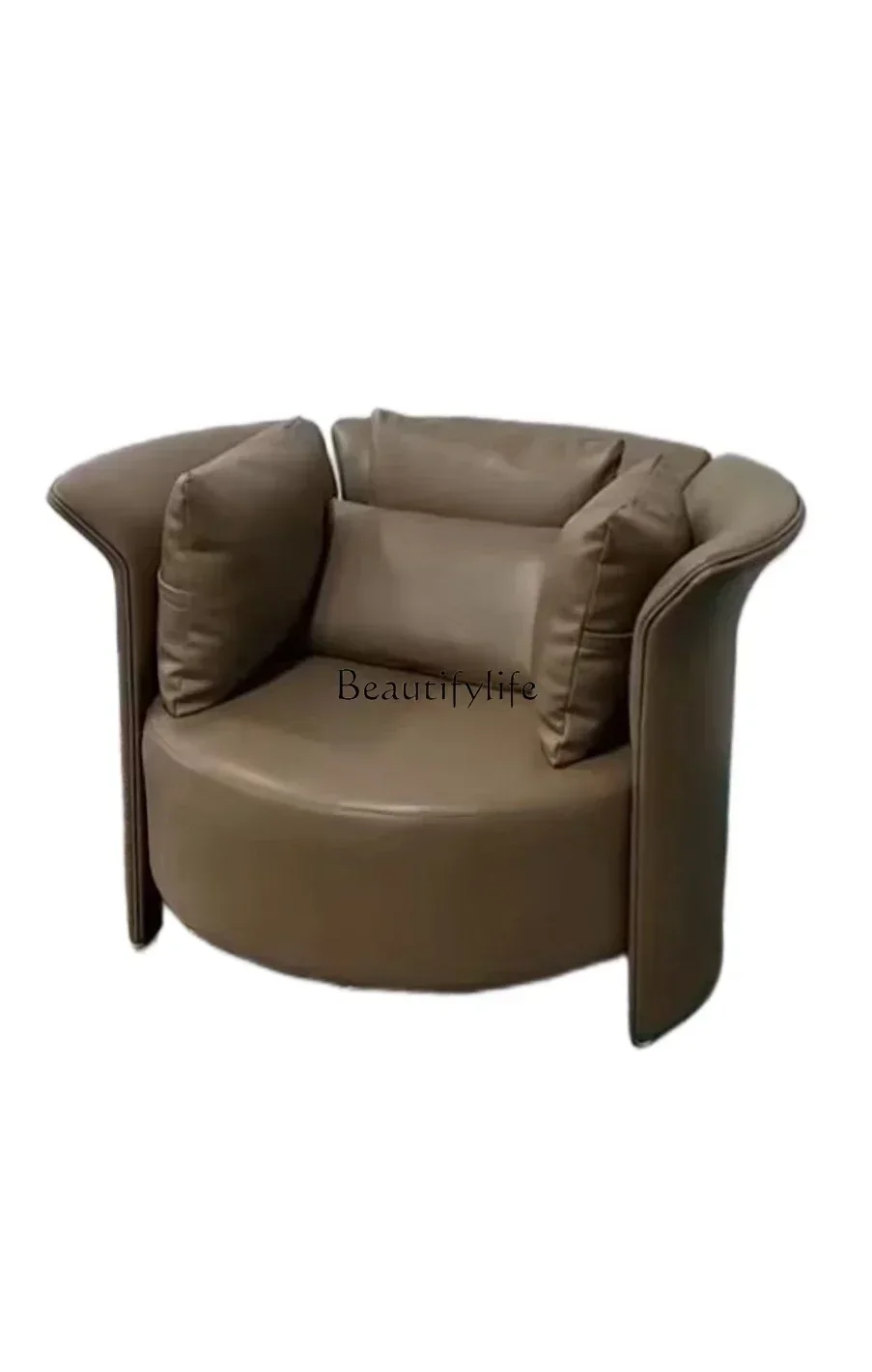 

Fabric Leisure Chair Rotating Enclosure Chair Minimalist Modern Sofa Chair Microfiber Leather