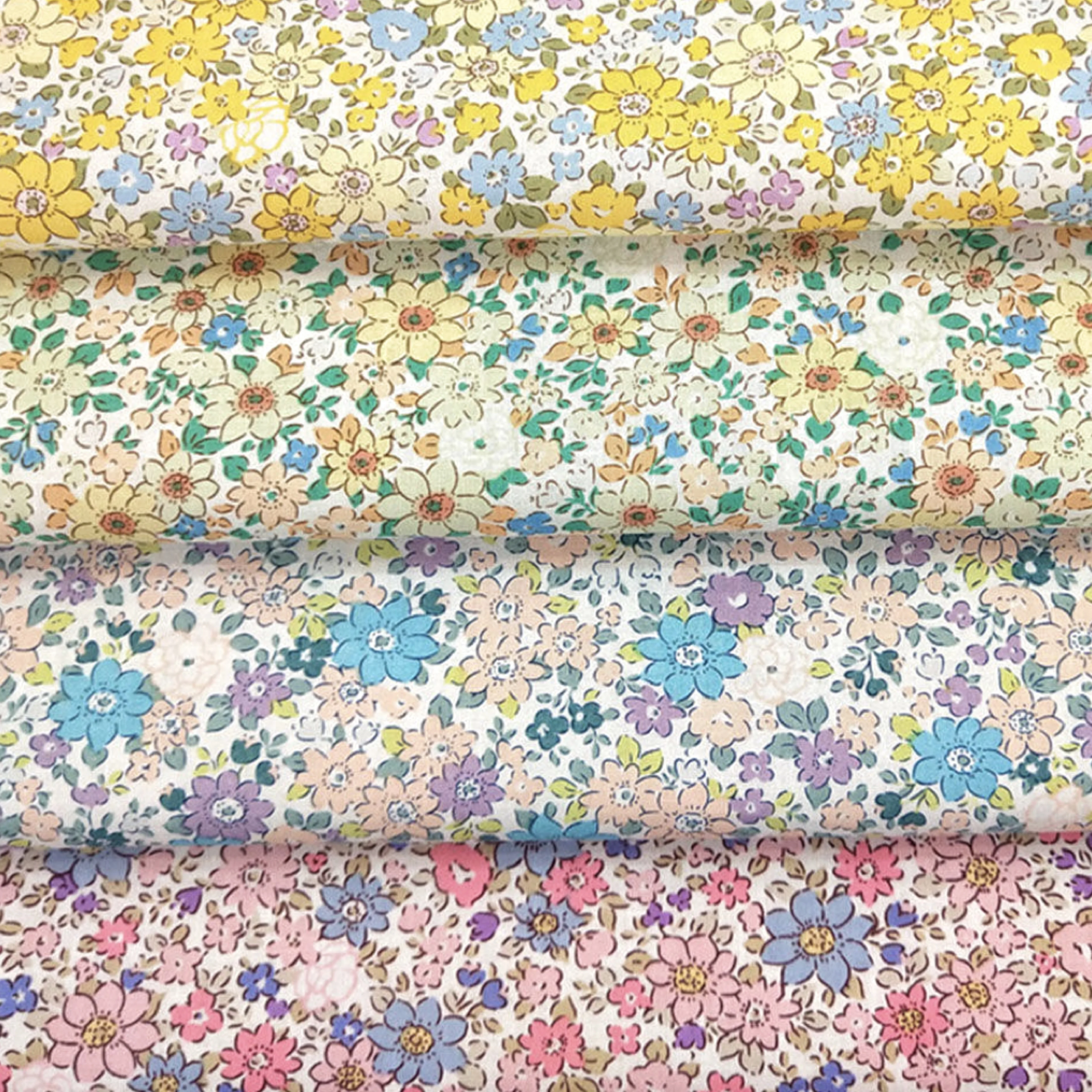 60S Cotton Poplin Printed Fabric Plant Flowers Handmade DIY Cotton Fabric Children's Dresses Pajama Set Clothing Fabric