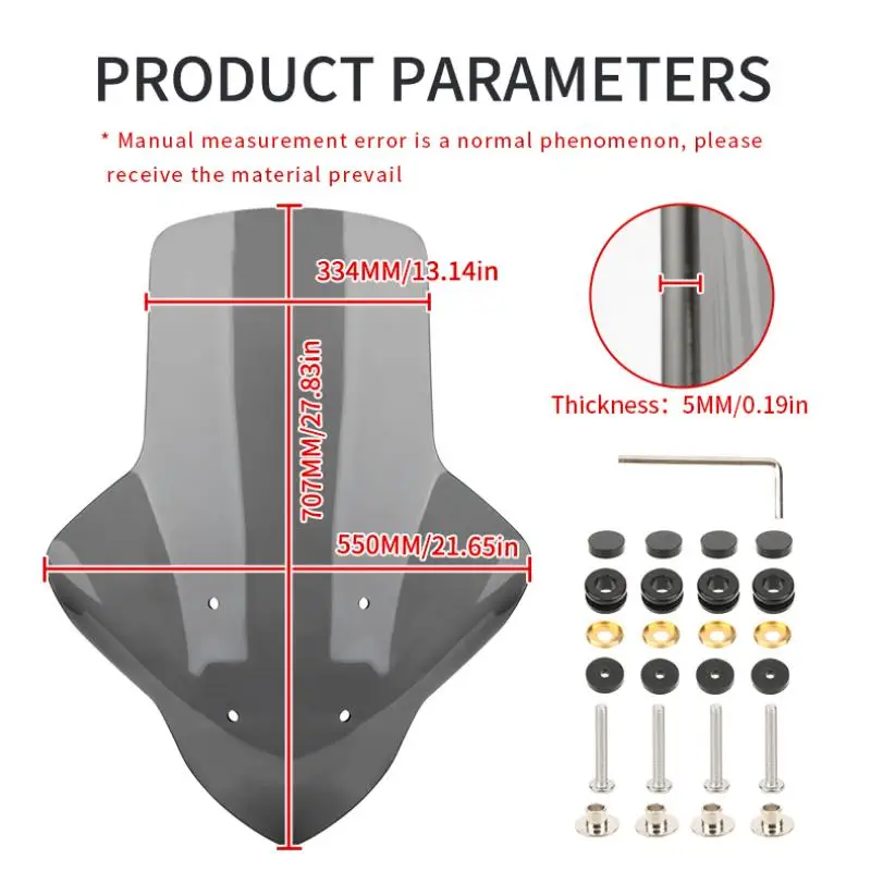 ABS Plastic Motorcycles Modified Parts Rain Protection Windshield Raised Front Windscreen for Yamaha NMAX 155 20-24 Years