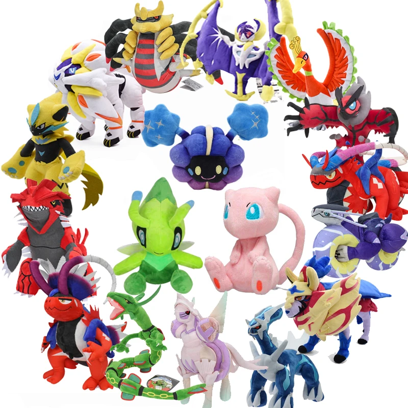 20 Stile Anime 1-9 Legendäre Elfen Plüschtier-Puppe Rayquaza Mew Kyogre Groudon Dialga Weiche Stofftiere Peluche Kinder Weihnachtsgeschenk