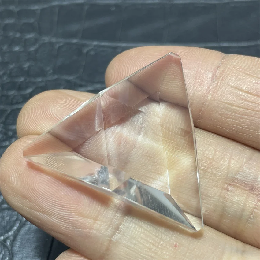 Natural white crystal triangular tower hexagram mineral specimen demagnetized and purified crystal