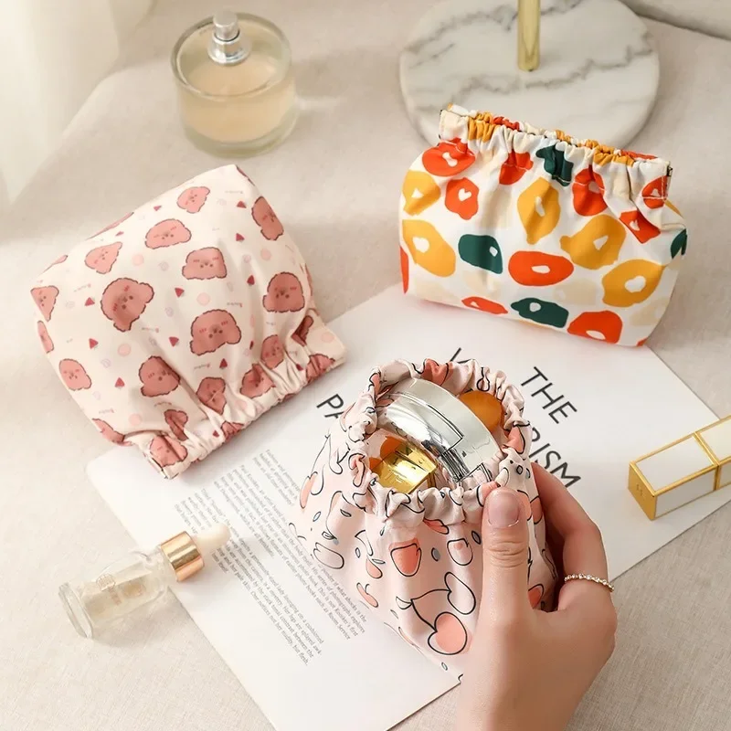 Waterproof Printed Storage Bag Household Ladies' Portable Travel Oxford Cloth Magnetic Makeup Pouch Key Lipstick Mini Wallet