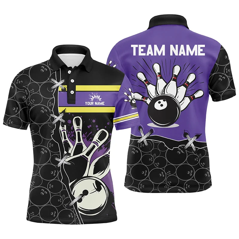Custom Team Name Bowling Polo Shirts For Men Women 3D Printed Summer Short Sleeve Lapel Button Polo T Shirt Clothes