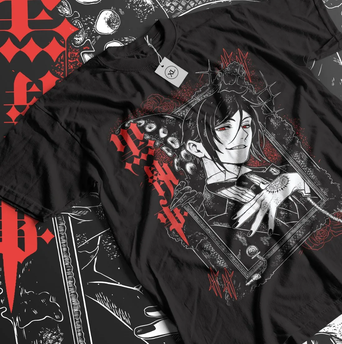 Black Butler T-Shirt Ciel Phantomhive Sebastian Michaelis Gift shirt All Size
