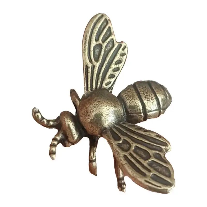 Retro Solid Brass Insectt Honey Bee Figurines Miniature Funny Beetle Craft Collection Desktop Mini Ornament Home Decor Figurines