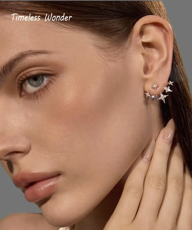 Timeless Wonder Fancy Crystal Zircon Geo Swing Earrings Women Designer Jewelry Punk Sweet Gift Rare Top Versatile 3346