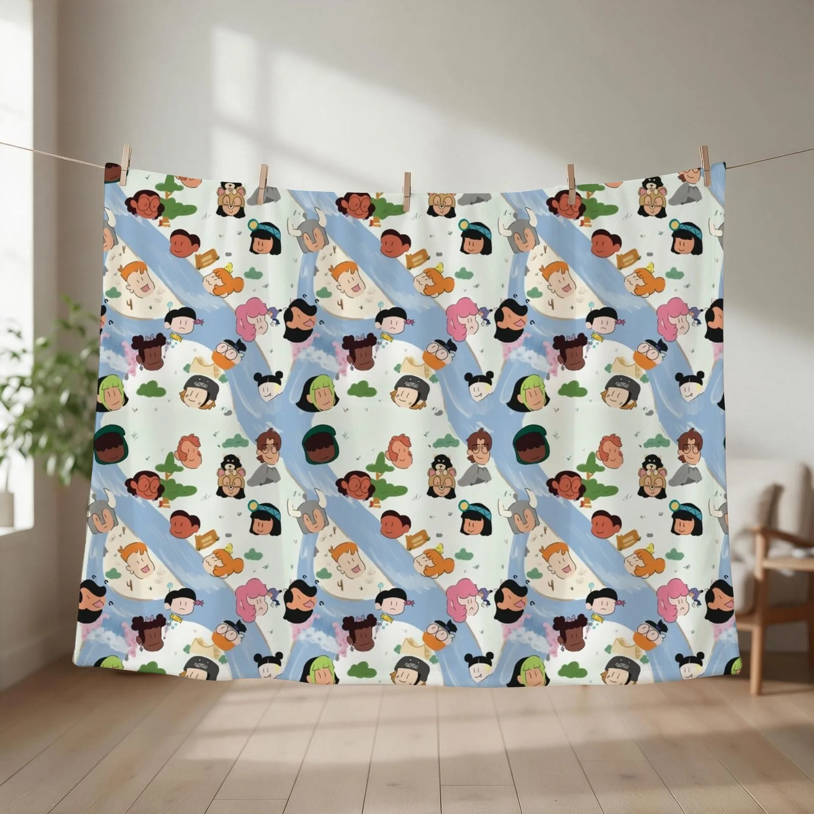 Craig of the Creek Map Pattern Throw Blanket couch cozy soft plush fuzzy picnic outdoor blanket
