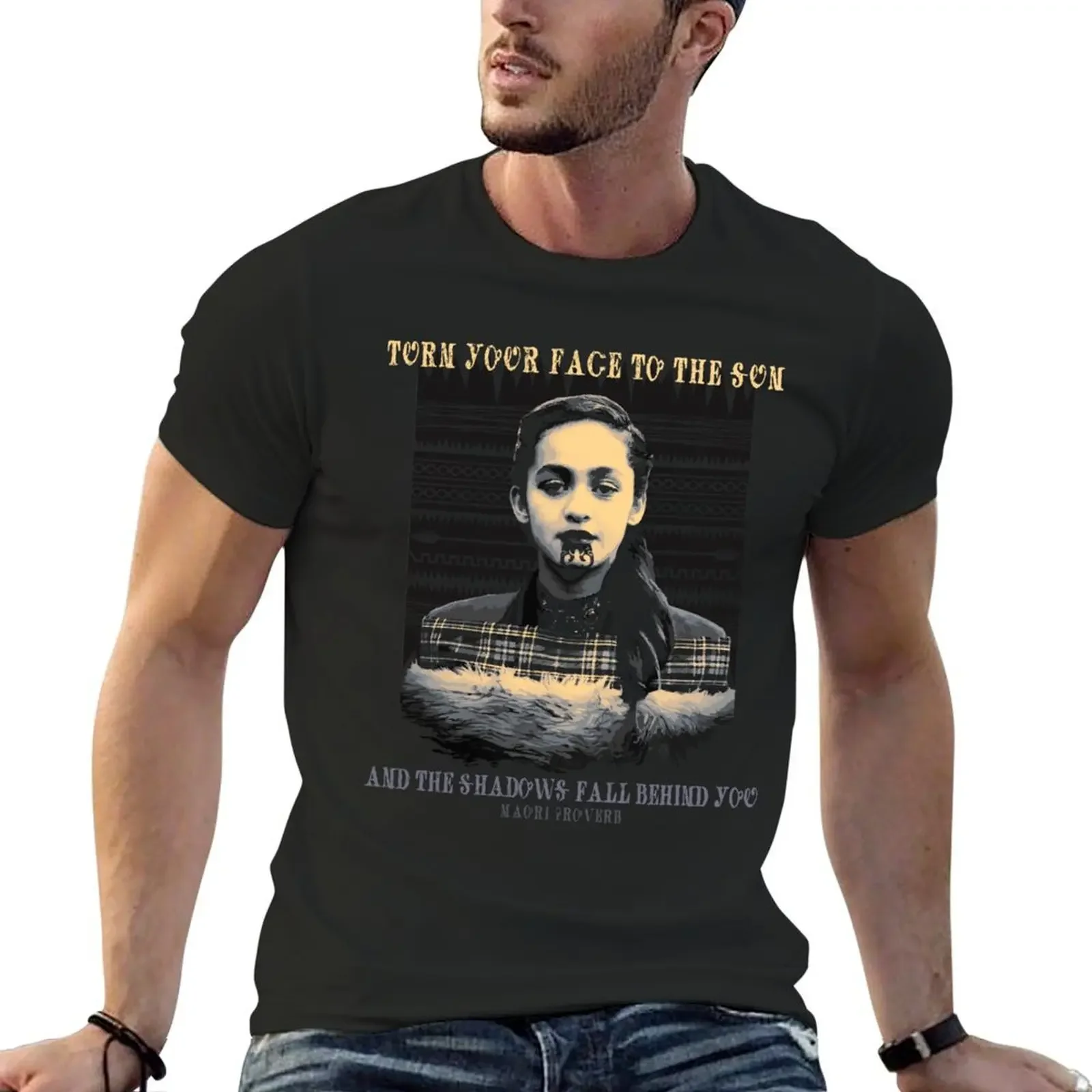 Turn Your Face to the Sun, Maori Traditional Proverb, Maori Tattoo Design, Maori People Design, New Zealand Design Tatto T-Shirt