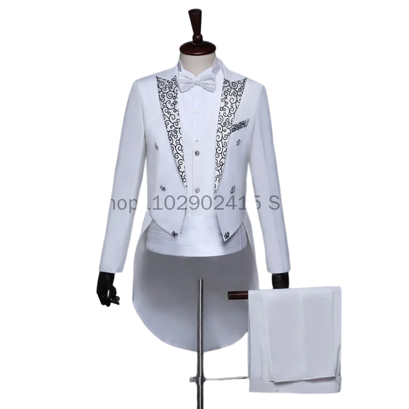 Smoking Slim Swallow Tailcoat pour hommes, olympiques d'affaires formels, manteau de queue d'hirondelle, tissu fin Serge, fête de mariage, performance de danse imbibée