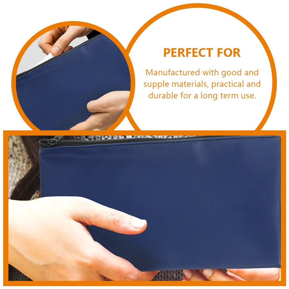 

3Pcs Cash Receipt Bags Zipper Organizer Large Capacity Bill Holder Money Pouch for Bank Office School Lottery Ticket Holders