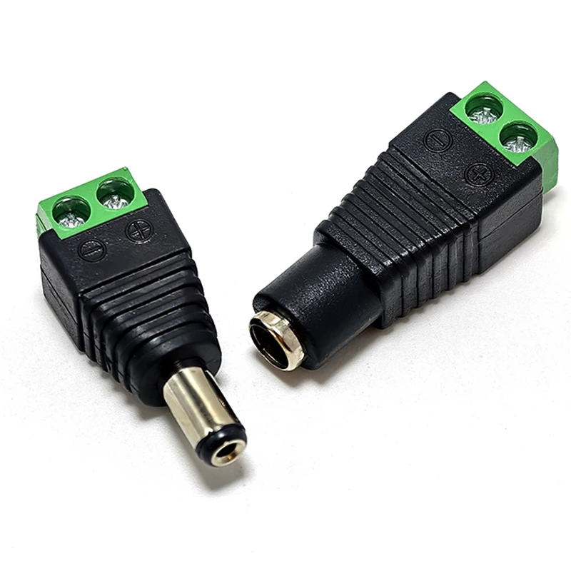 1PCS DC 12V Male/Female Connectors 2.1*5.5mm Power Plug Adapter Jacks Sockets Connector For Signal Color LED Strip CCTV Camera - Detail 1