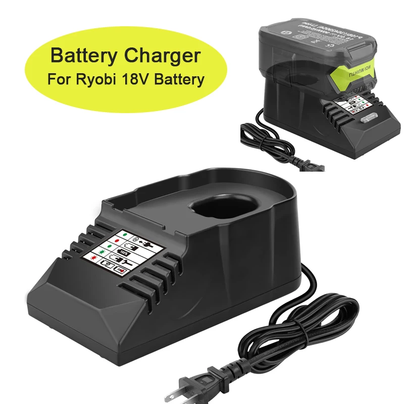 Fast Charger Battery Charger Replacement for Ryobi 18V ONE+ Lithium Ni-Cad Ni-Mh Battery P117 P102 P103 Series Power Tools