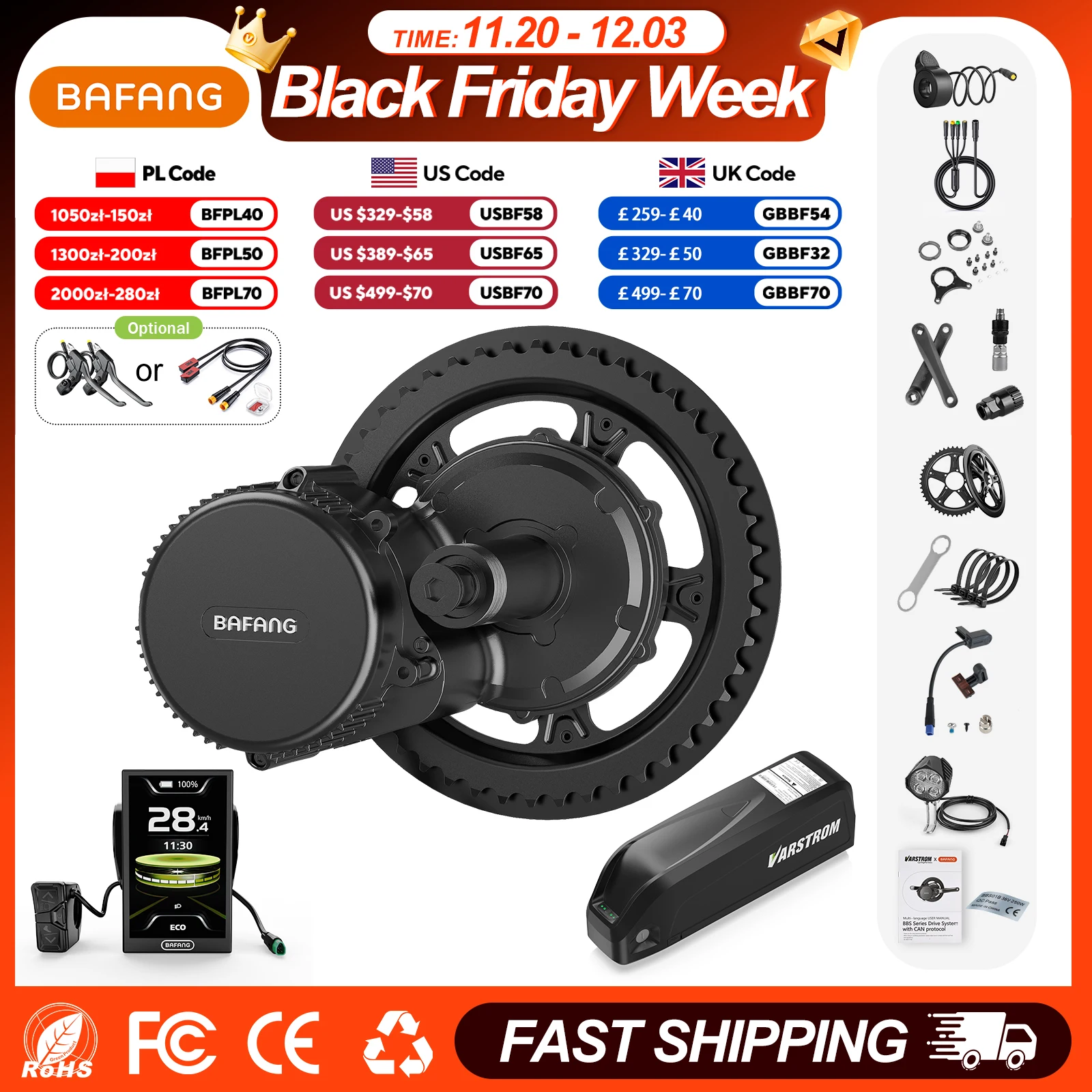 Bafang CAN BBS02B 36 فولت 500 واط منتصف محرك دراجة نارية دراجة كهربائية تحويل أطقم M315 صالح مع بطارية 36 فولت 13Ah 17.4Ah 24Ah