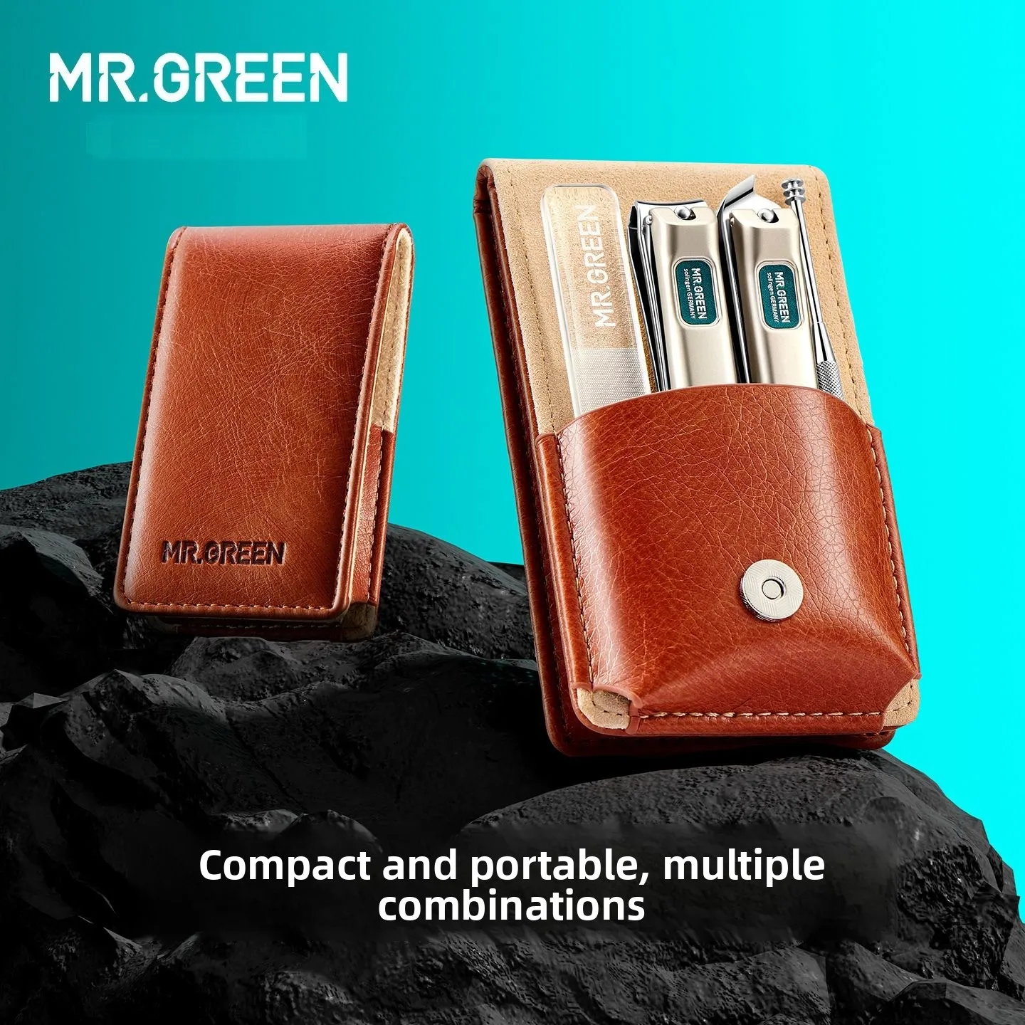 MR.GREEN Portable Manicure Set Pedicure kit Stainless Steel Nail Clippers Tool Travel Grooming Case Gift Box Nail Scissors set