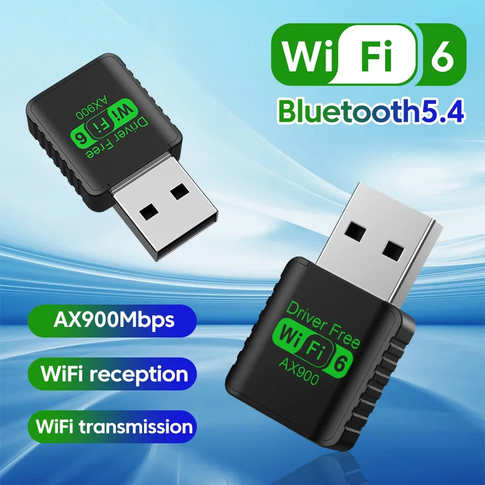 

New AX900 USB WiFi 6 Bluetooth 5.4 Adapter 2in1 Dongle Dual Band 2.4G&5GHz USB Network Wireless Wlan Receiver For Win 10/11