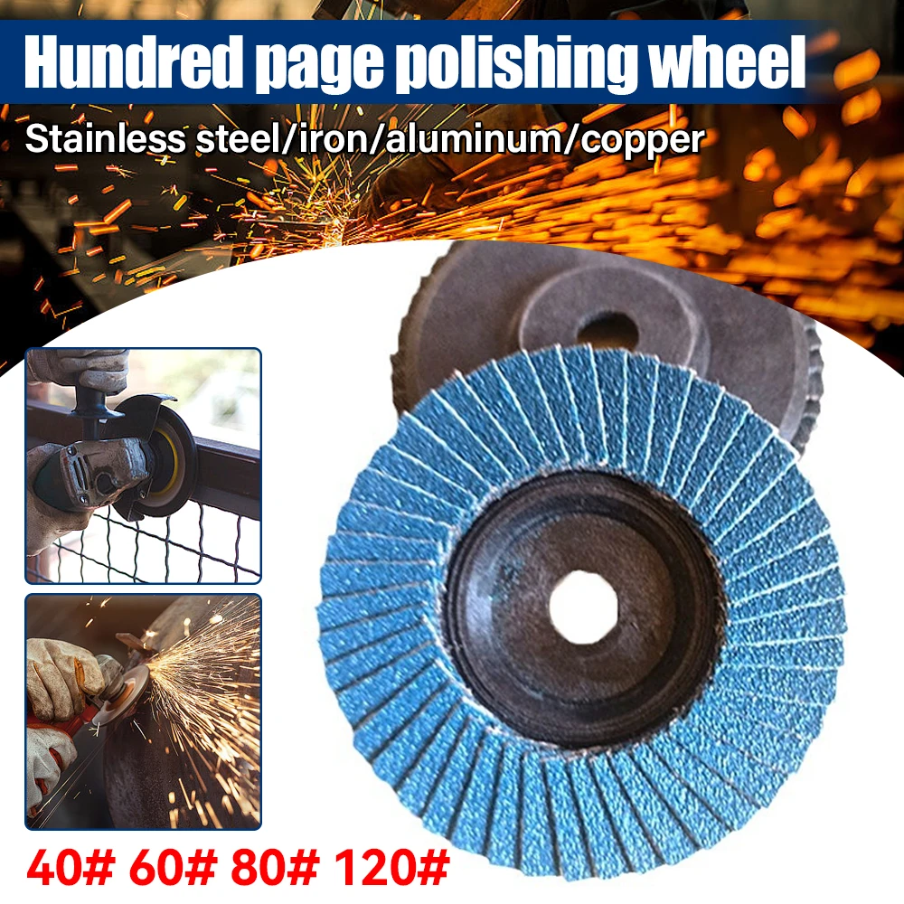 Discos de aleta de 3 pulgadas y 75mm, discos de lijado para amoladora angular, muela de grano 40/60/80/120, herramienta abrasiva de eliminación de madera y Metal, 3 uds.