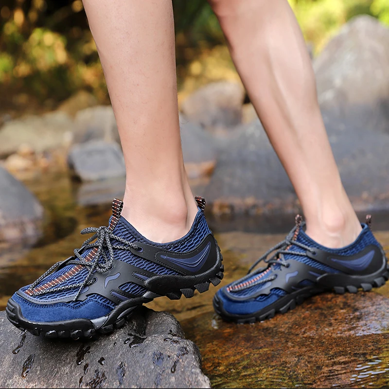 Mesh Aqua Shoes Men Women Summer Water Shoes Breathable Wading Barefoot Walking Climbing Sneakers Big Size