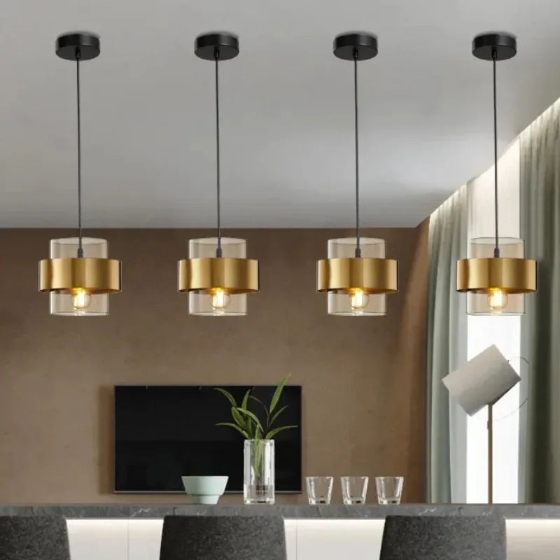 

Modern Minimalist Creative Personality Led Pendant Lights Luxury Golden Aisle Restaurant Bedroom Bedside Small Chandelier