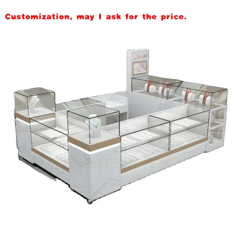 

custom.Custom Jewellery Glass Showcase Luxury Lighting Shopping Mall Jewelry Kiosk
