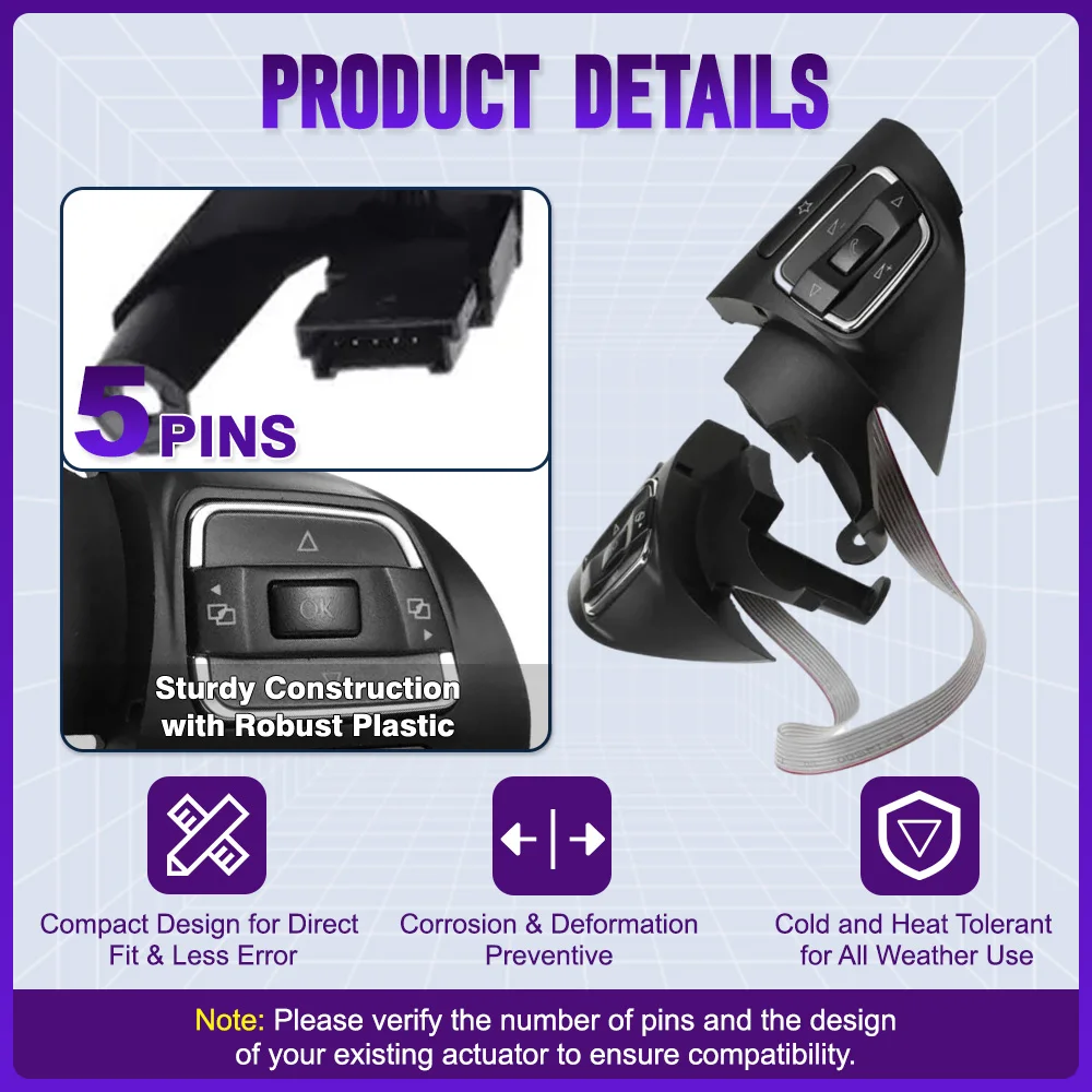 Steering Wheel Control Switch Cruise Button for Volkswagen VW Sharan Passat B7 2011 2012 2013 2014 2015 56D959538A 56D959537B