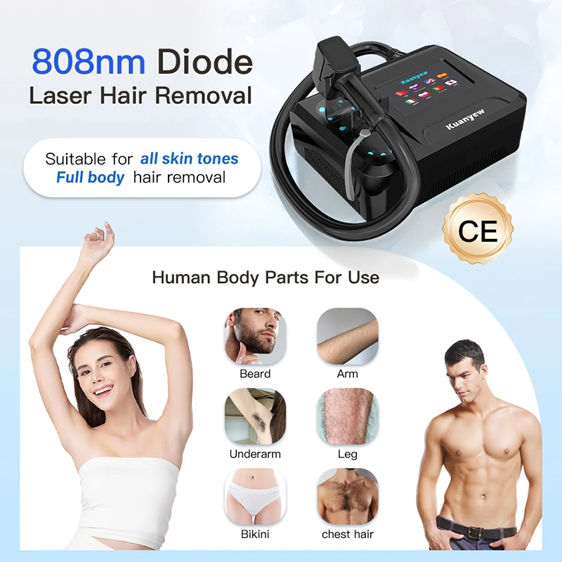 Factory Selling Diode Laser 808nm Hair Removal Machine Depilation Bikini Facial Whitening Rejuvenating Professional Big Power Be