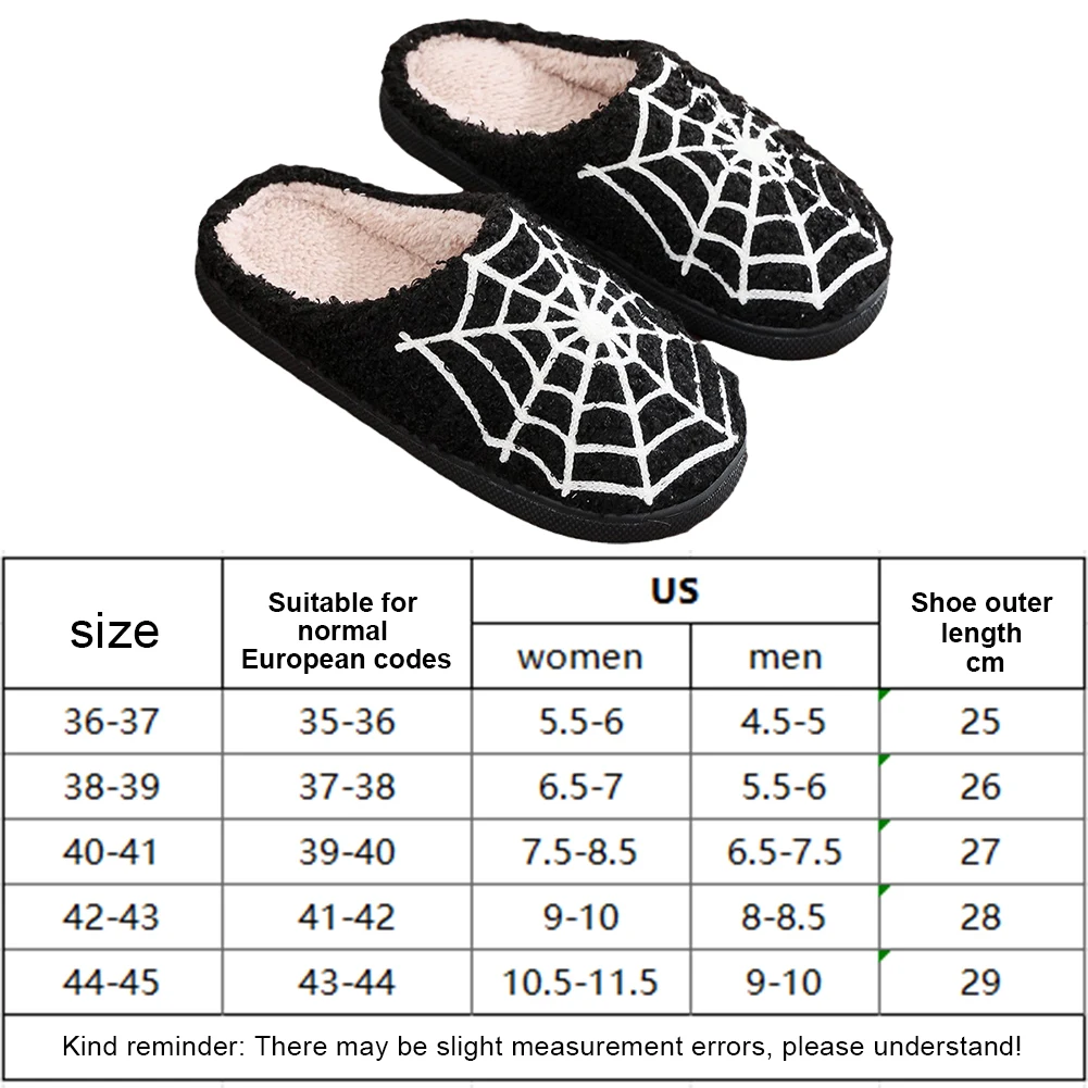 Halloween Pajęcza sieć wzór Horror pluszowe kapcie buty kobiety mężczyźni wygodne futrzane pajęczyna kapcie domowe prezent na boże narodzenie