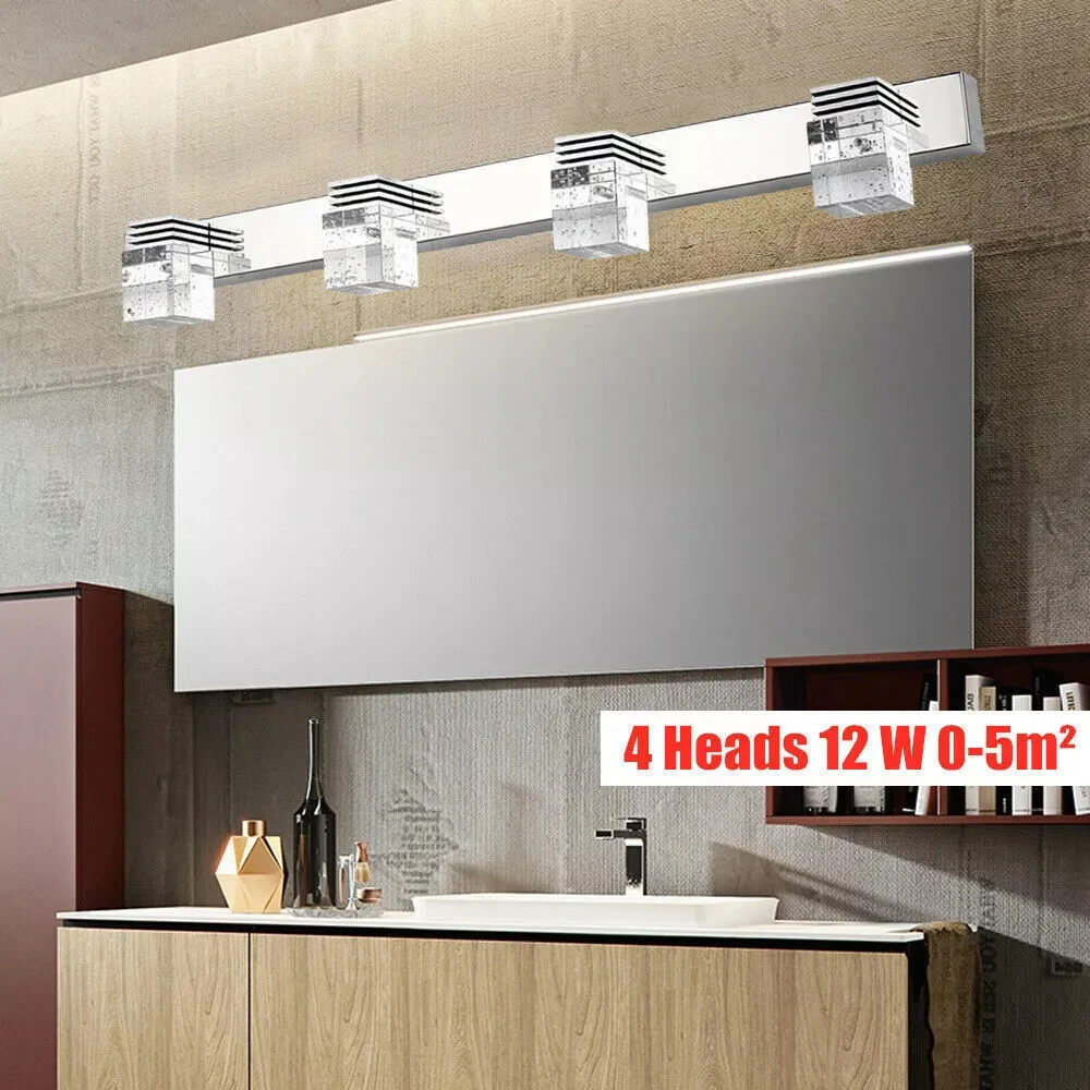 LED Crystal Bathroom Mirror Light - Modern Vanity Lights Front Wall Lamp Fixture