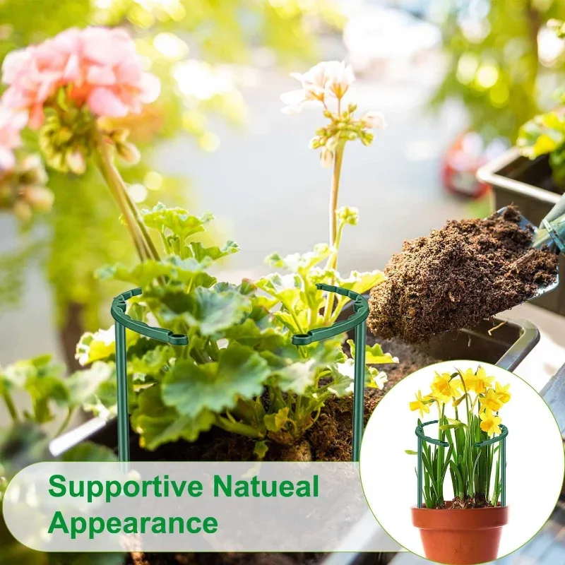 8/4/2Pcs Plastic Plant Support Pile Frame Greenhouse Arrangement Semicircle Fixed Rod Indoor Flower Plant Vine Climbing Bracket