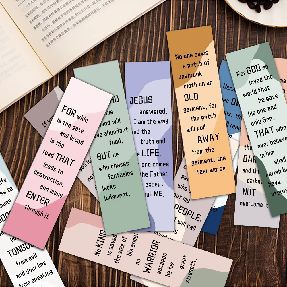 

30pcs Concise Bible Bookmarks Multifunctional Reading Page Markers Book Markers DIY Decorative Page Holders Paper Cards