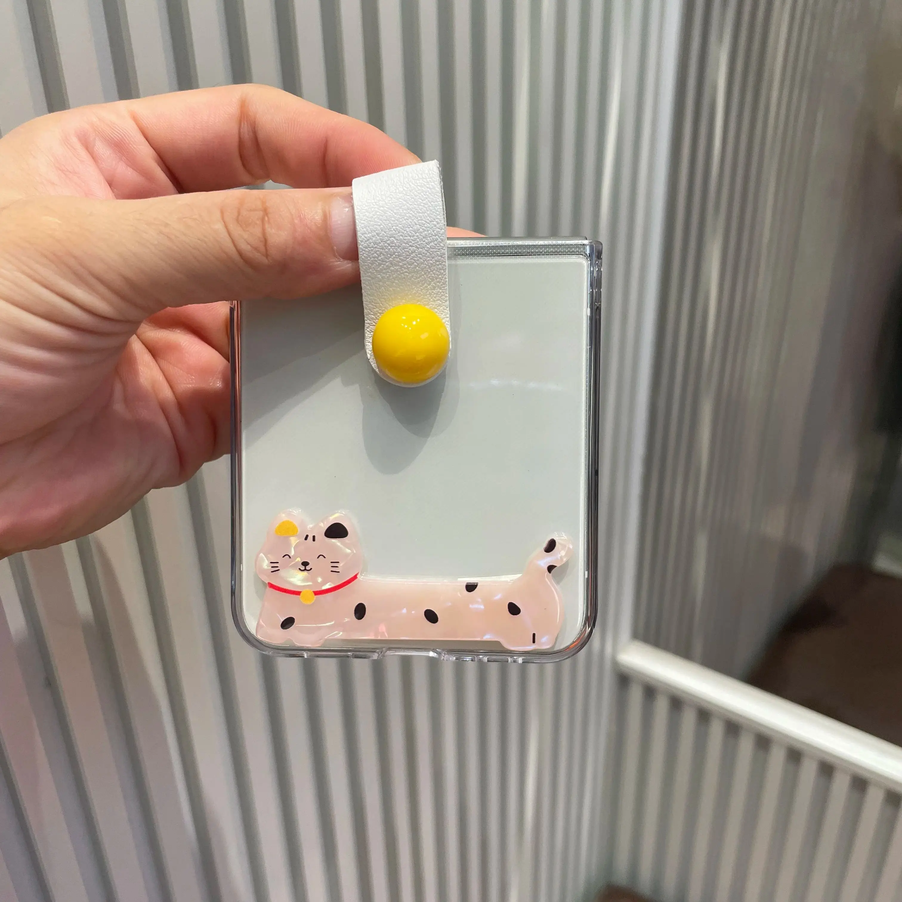 لطيف الكرتون تيدي حلقة القط حالة سلسلة قصيرة ، حالة الكمبيوتر لسامسونج غالاكسي Z Flip6 ، Z الوجه 5 ، Flip4 ، 3 ، Mi X ، الوجه الخامس ، Razr50ultra