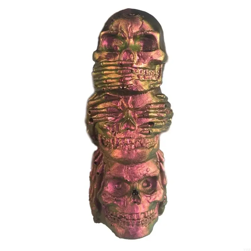 Y1UE قالب شمع على شكل جمجمة ثلاثية الأبعاد، قالب شمع على شكل هيكل عظمي من السيليكون لصنع الشموع، قالب مصنوعات يدوية من الراتينج