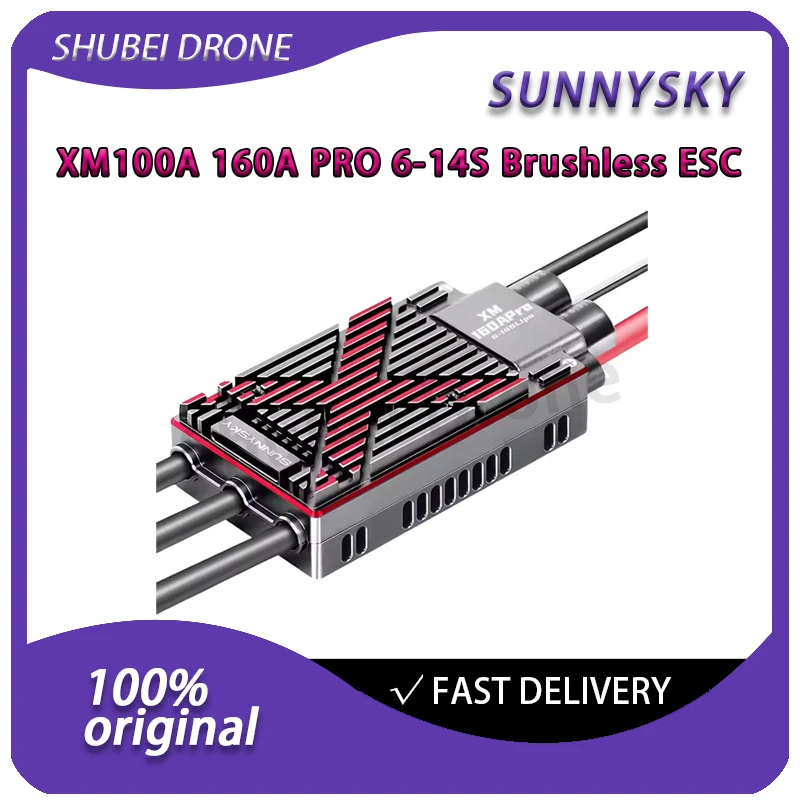 

Sunnysky XM100A 160A PRO 6-14S Brushless ESC High Voltage Speed Controller for Large Multi-rotor Agriculture Spraying Drone UAV