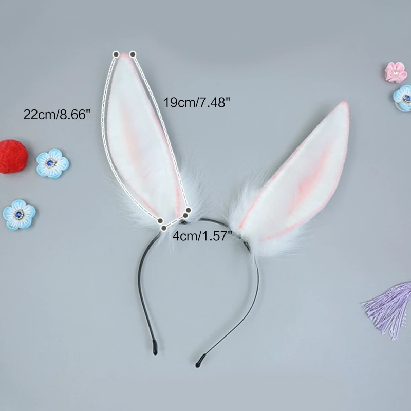 Bunny Large Ears Durable Hair Hoop Women Headband Makeup for Head Band for Easter Halloween Cosplay Hair Accessorie N58F