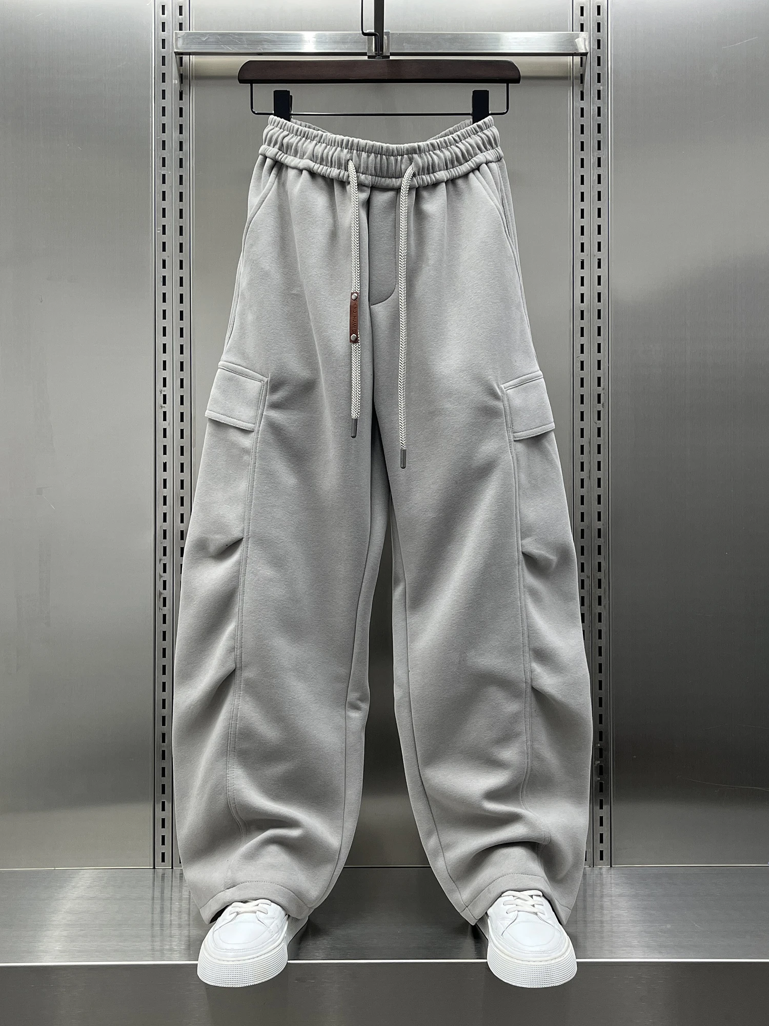 

ay Wide Leg Pants Men's Loose Dstring Pleated Casual Pants 2026 New Sle Haome Knife Pants Workwear Sle