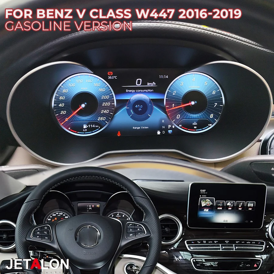 Full LCD Instrument Cluster For Benz V Class W447 2016-2019 Digital Dashboard GPS Carplay Speedometer Panel GaugeVirtual Cockpit